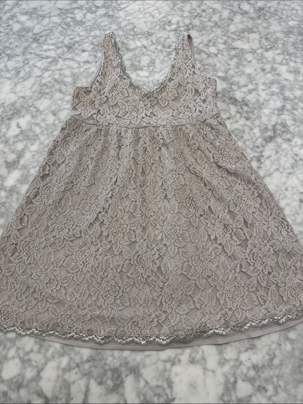 Jennifer Lopez Girls Lace Overlay Dress in Taupe